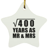 20th Anniversary Square Root of 400 Years As Mr & Mrs - Star Ornament