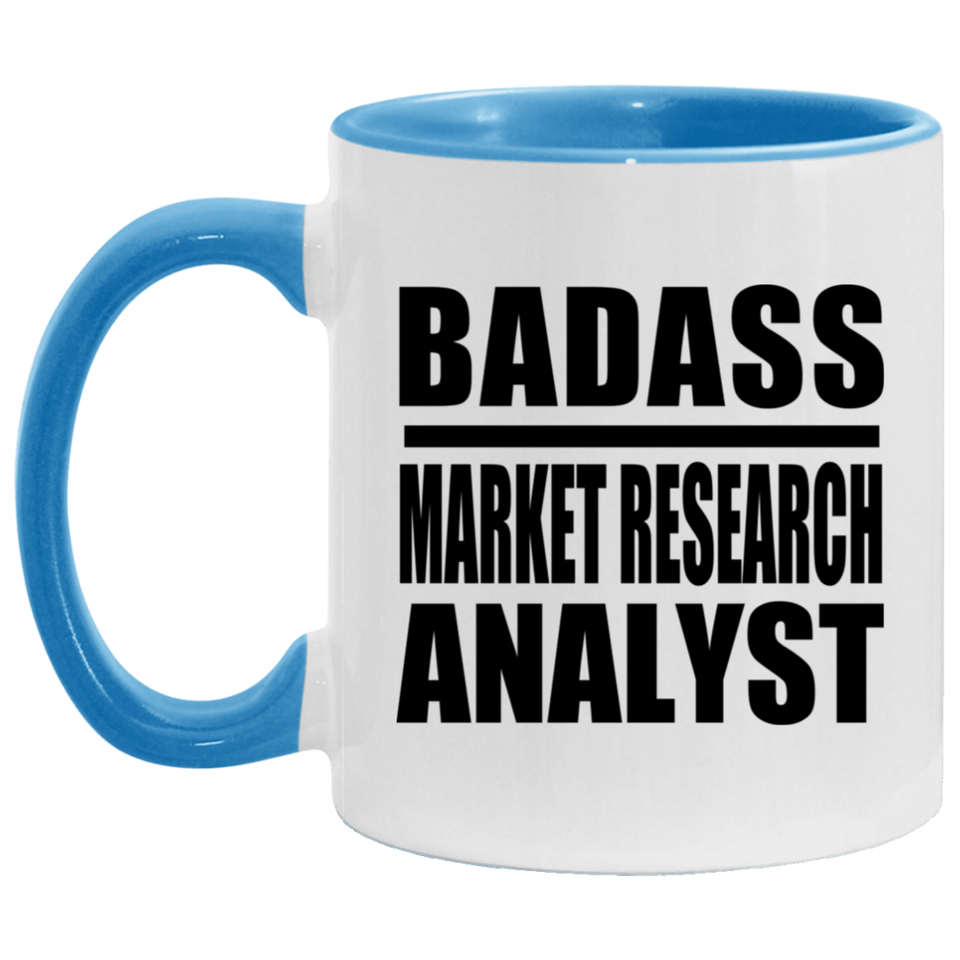 Badass Market Research Analyst - 11oz Accent Mug Blue