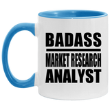 Badass Market Research Analyst - 11oz Accent Mug Blue