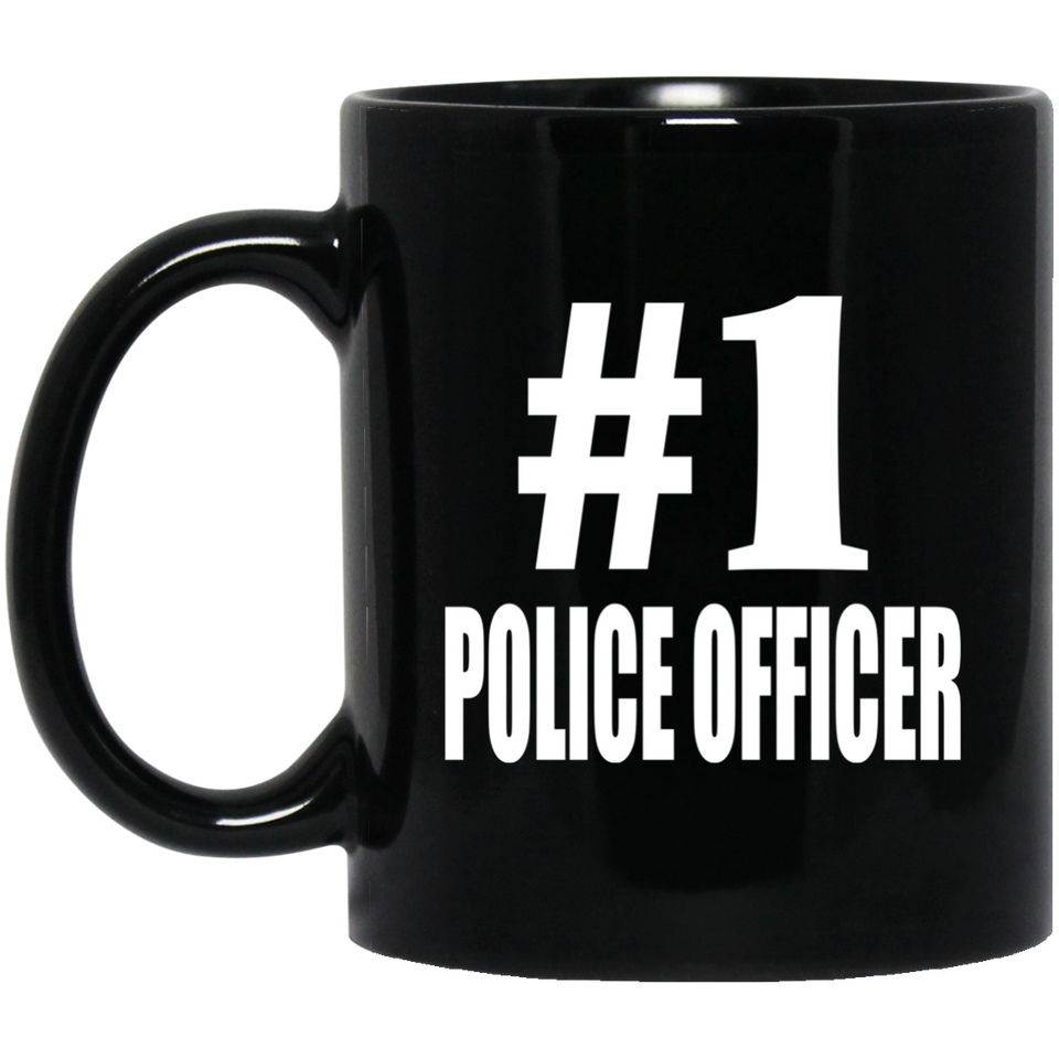 Number One #1 Police Officer - 11 Oz Coffee Mug Black