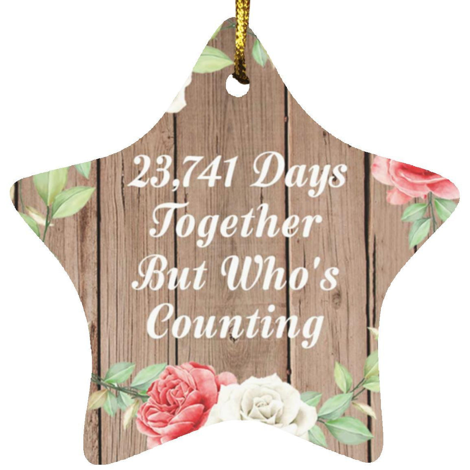 65th Anniversary 23,741 Days Together Who's Counting - Star Ornament B