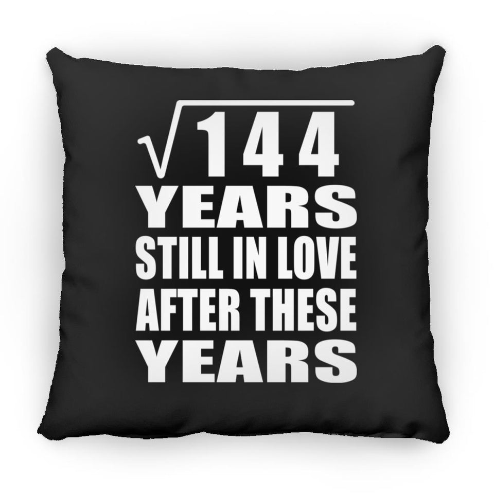 12th Anniversary Square Root of 144 Years Still In Love - Throw Pillow Black