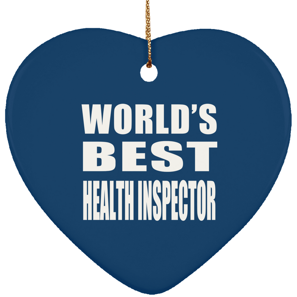 World's Best Health Inspector - Heart Ornament