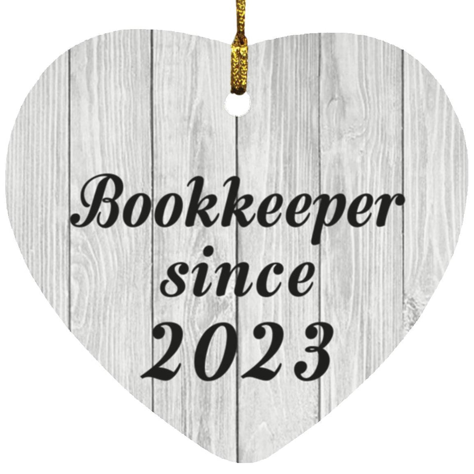 Bookkeeper Since 2023 - Heart Ornament F
