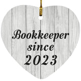 Bookkeeper Since 2023 - Heart Ornament F