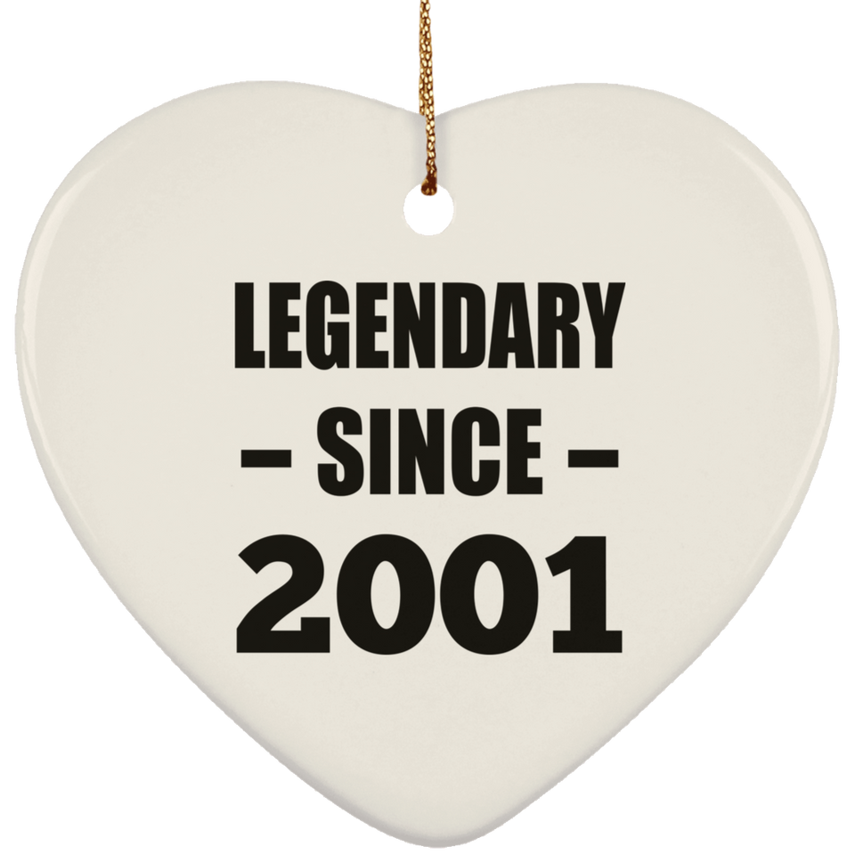 23rd Birthday Legendary Since 2001 - Heart Ornament
