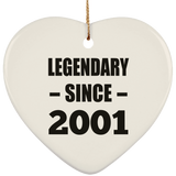 23rd Birthday Legendary Since 2001 - Heart Ornament