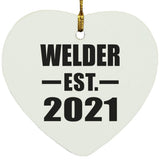 Welder Established EST. 2021 - Heart Ornament
