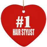 Number One #1 Hair Stylist - Heart Ornament