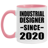 Industrial Designer Since 2020 - 11oz Accent Mug Pink