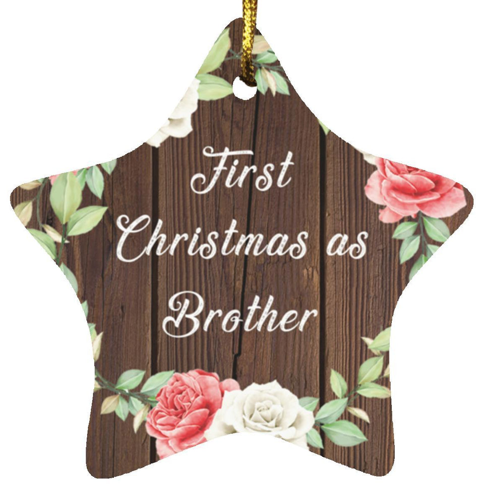 First Christmas As Brother - Star Ornament A
