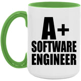 A+ Software Engineer - 15oz Accent Mug Green