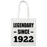 102nd Birthday Legendary Since 1922 - Tote Bag White