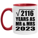46th Anniversary Square Root of 2116 Years As Mr & Mrs 2023 - 11oz Accent Mug Red