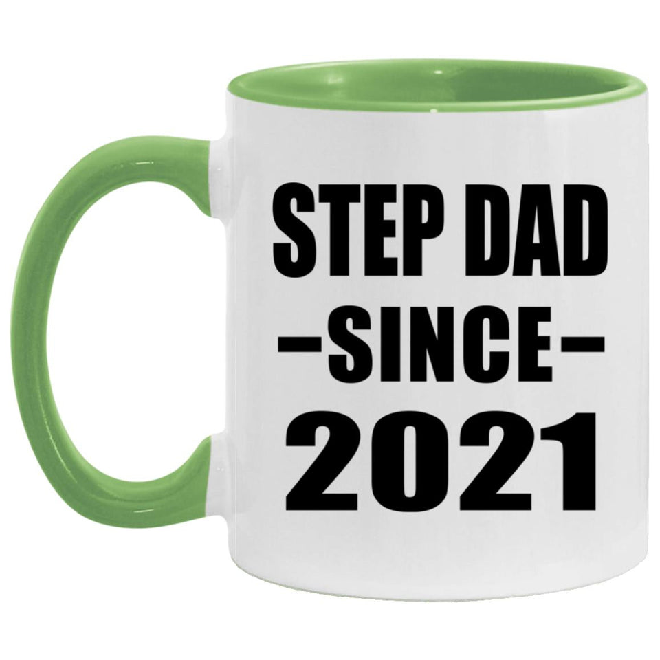 Step Dad Since 2021 - 11oz Accent Mug Green