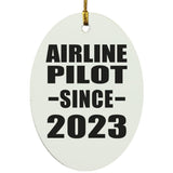 Airline Pilot Since 2023 - Oval Ornament