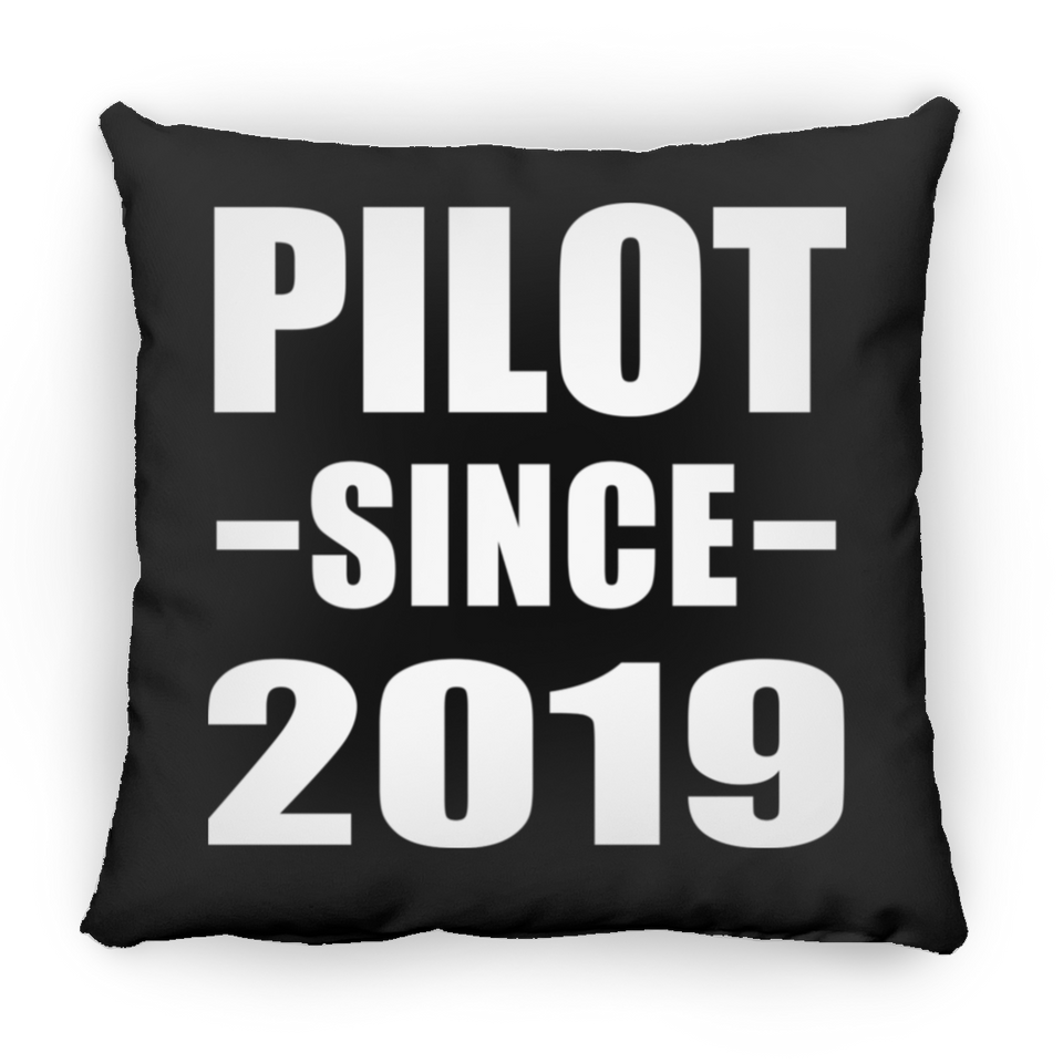 Pilot Since 2019 - Throw Pillow Black