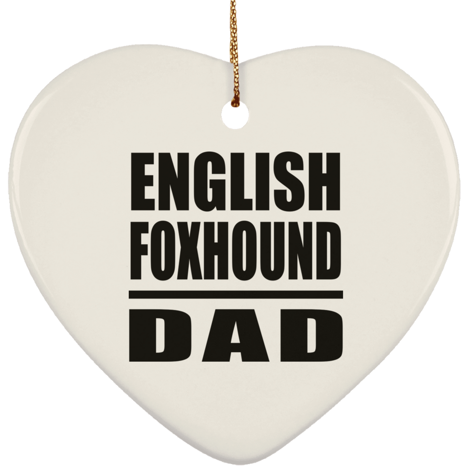 English Foxhound Dad - Heart Ornament