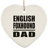 English Foxhound Dad - Heart Ornament