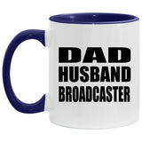 Dad Husband Broadcaster - 11oz Accent Mug Purple