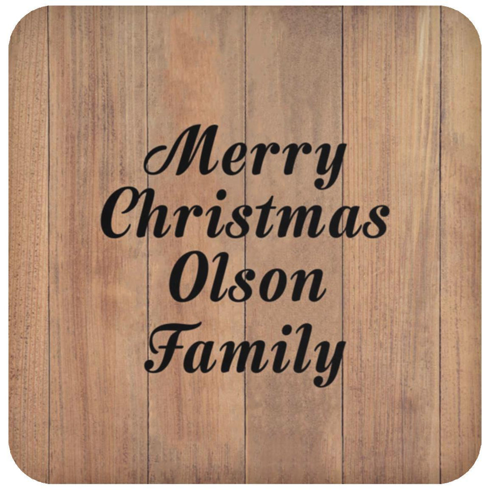 Merry Christmas Olson Family - Drink Coaster C
