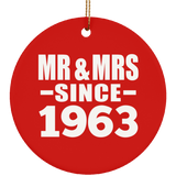 61st Anniversary Mr & Mrs Since 1963 - Circle Ornament