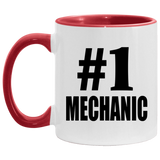 Number One #1 Mechanic - 11oz Accent Mug Red