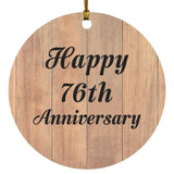 Happy 76th Anniversary - Circle Ornament C