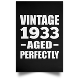 91st Birthday Vintage 1933 Aged Perfectly - Poster Portrait