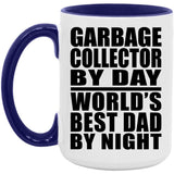 Garbage Collector By Day World's Best Dad By Night - 15oz Accent Mug Purple