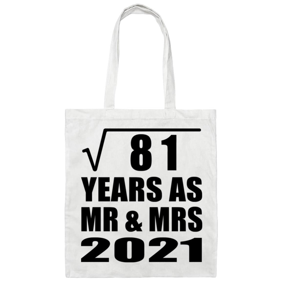 9th Anniversary Square Root of 81 Years As Mr & Mrs 2021 - Tote Bag White