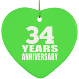 34th Anniversary 34 Years - Heart Ornament