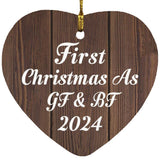 First Christmas As Gf & Bf 2024 - Heart Ornament D