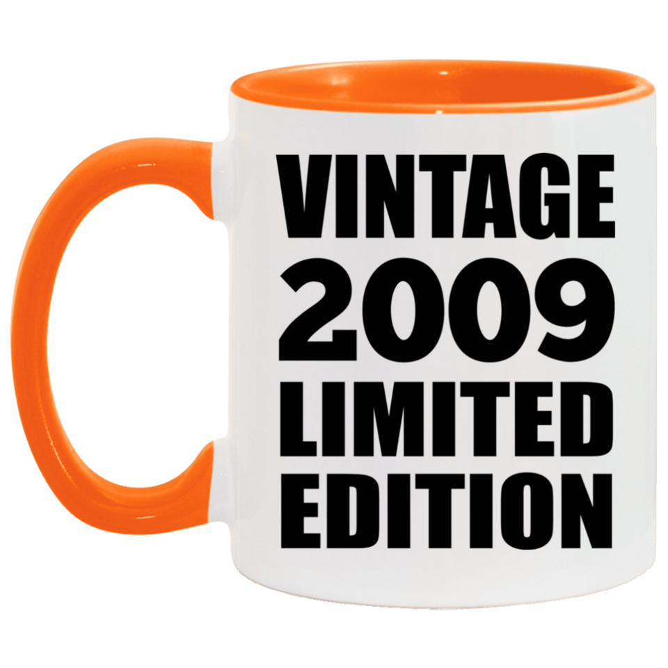 15th Birthday Vintage 2009 Limited Edition - 11oz Accent Mug Orange