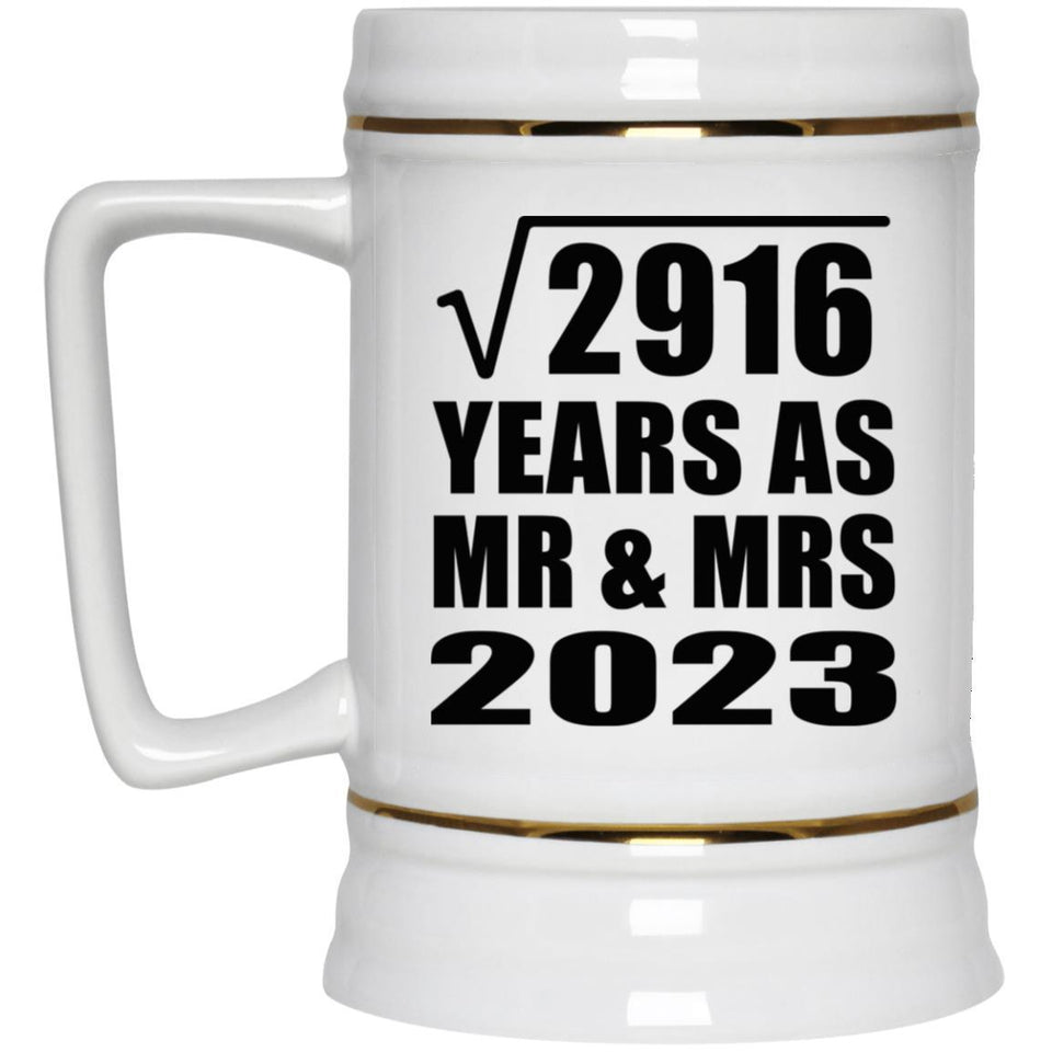 54th Anniversary Square Root of 2916 Years As Mr & Mrs 2023 - Beer Stein