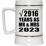 54th Anniversary Square Root of 2916 Years As Mr & Mrs 2023 - Beer Stein