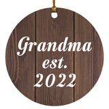 Grandma Established EST. 2022 - Circle Ornament D