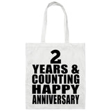 Happy 2nd Anniversary 2 Years & Counting - Tote Bag White