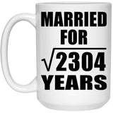 48th Anniversary Married For Square Root of 2304 Years - 15oz Coffee Mug