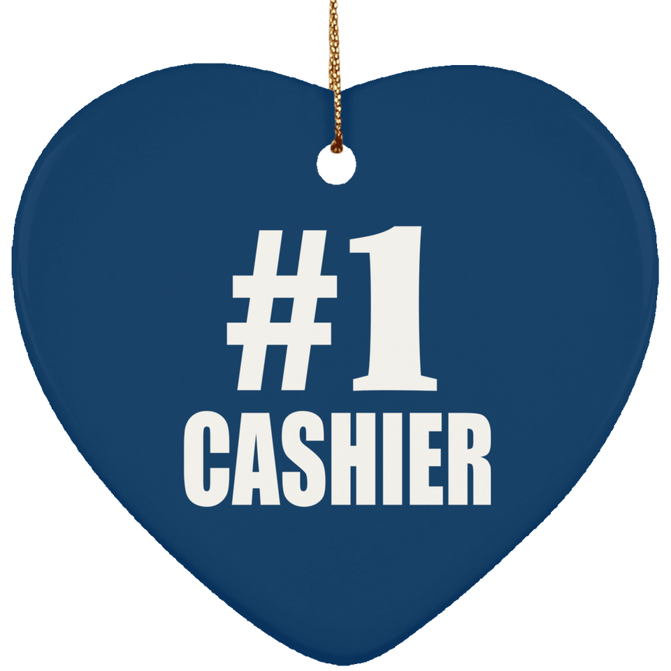 Number One #1 Cashier - Heart Ornament