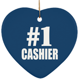 Number One #1 Cashier - Heart Ornament
