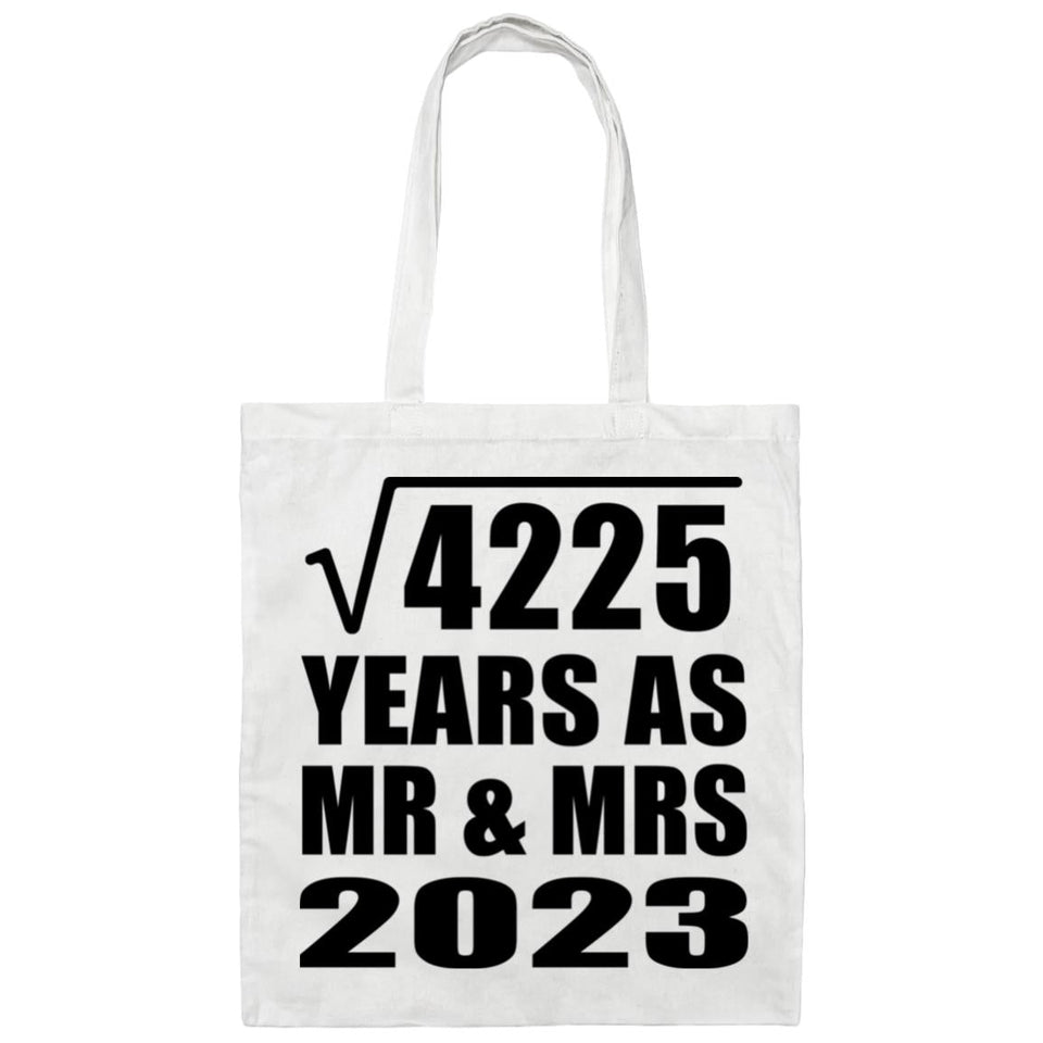 65th Anniversary Square Root of 4225 Years As Mr & Mrs 2023 - Tote Bag White
