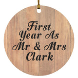 First Year As Mr & Mrs Clark - Circle Ornament C