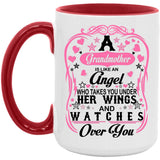Grandmother Is An Angel Takes You Under Her Wings - 15oz Accent Mug Red