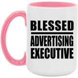 Blessed Advertising Executive - 15oz Accent Mug Pink