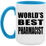 World's Best Pharmacist - 15oz Accent Mug Blue