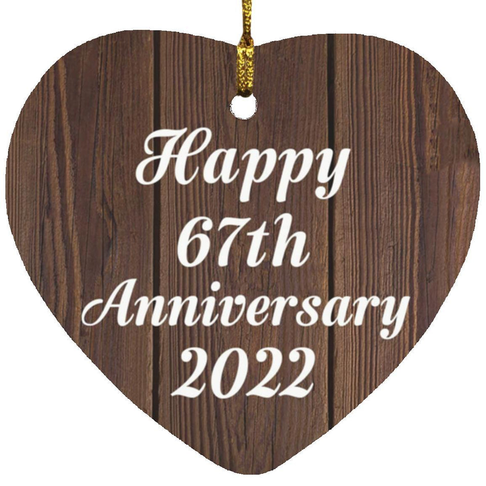 Happy 67th Anniversary 2022 - Heart Ornament D