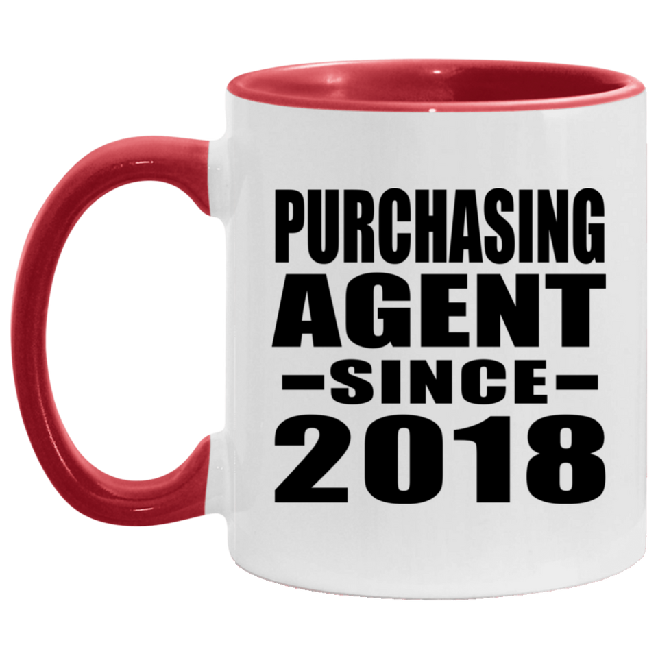 Purchasing Agent Since 2018 - 11oz Accent Mug Red