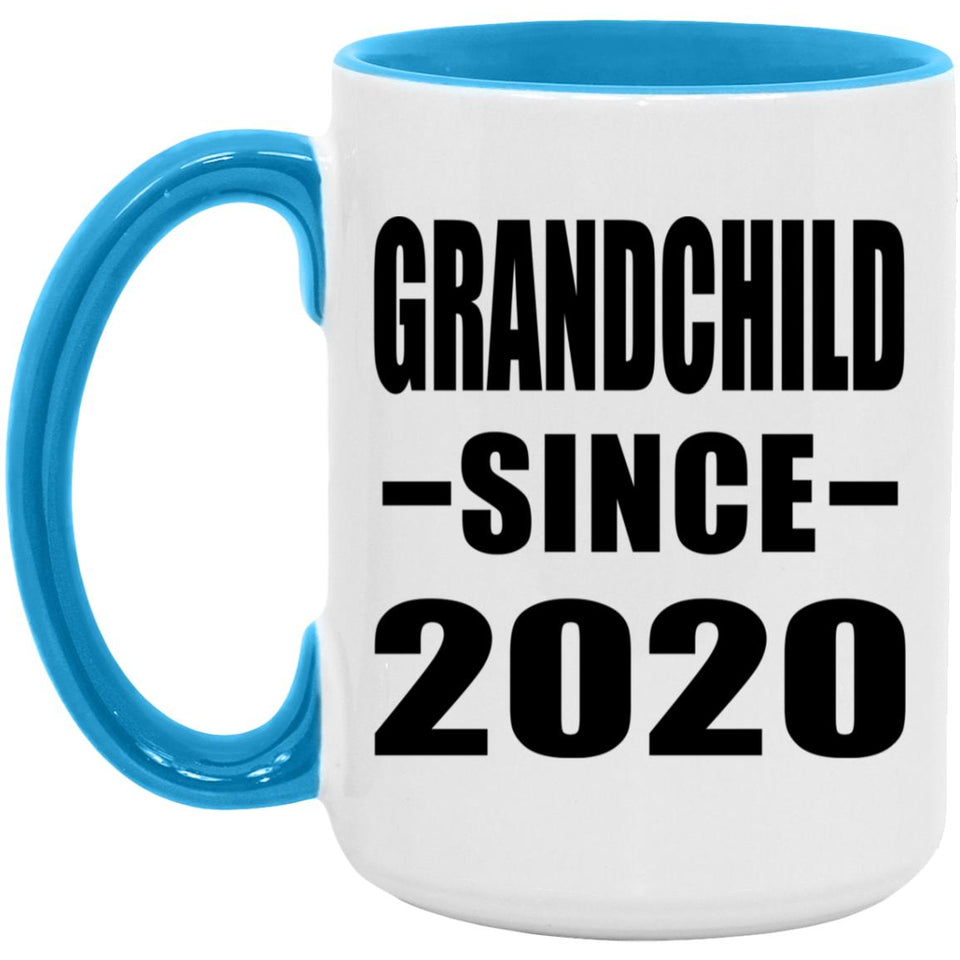 Grandchild Since 2020 - 15oz Accent Mug Blue
