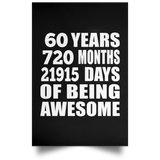 60th Birthday 60 Years 720 Months 21915 Days Of Awesome - Poster Portrait